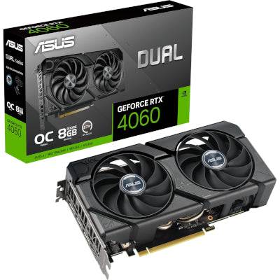 ASUS Dual GeForce RTX 4060 EVO OC Tarjeta gráfica para juegos 8GB GDDR6, 1xHDMI, 3xDP