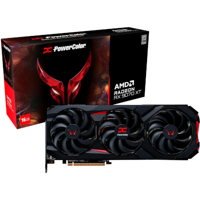 PowerColor Radeon RX 9070 XT Diavolo Rosso 16GB OC, Scheda grafica (nera, RDNA4, GDDR6, 3x DisplayPort, 1x HDMI 2.1)